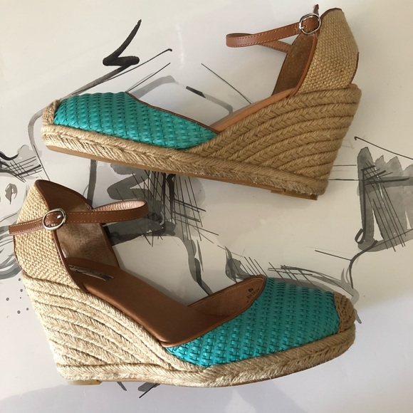 Halogen Shoes - Halogen Teal  wedges sandals sz 8